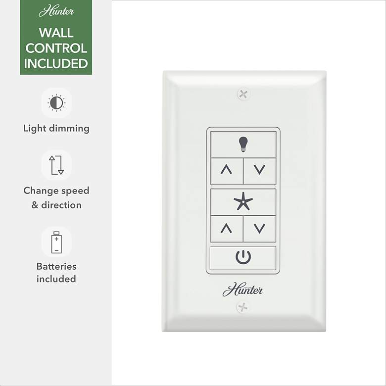 Image 7 72" Hunter Solaria Matte Black Damp Rated Large Fan with Wall Control more views
