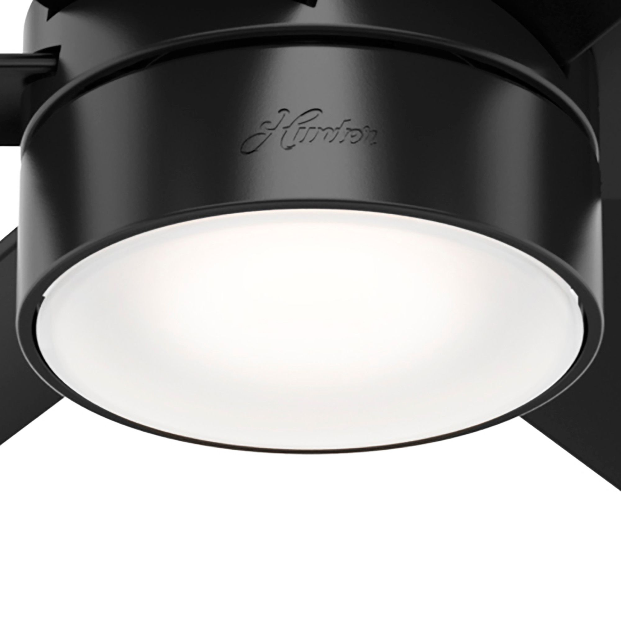 72" Hunter Solaria Matte Black Damp Rated Large Fan with Wall Control