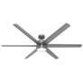 72" Hunter Solaria Silver Outdoor Rated Ceiling Fan with Wall Control