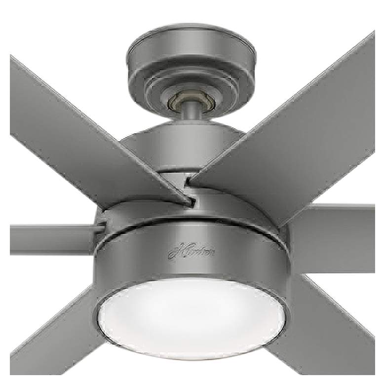 Image 3 72 inch Hunter Solaria Silver Outdoor Rated Ceiling Fan with Wall Control more views