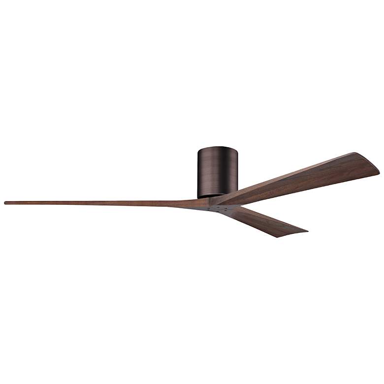 Image 1 72" Irene-3H Brushed Bronze Ceiling Fan with Walnut Blades