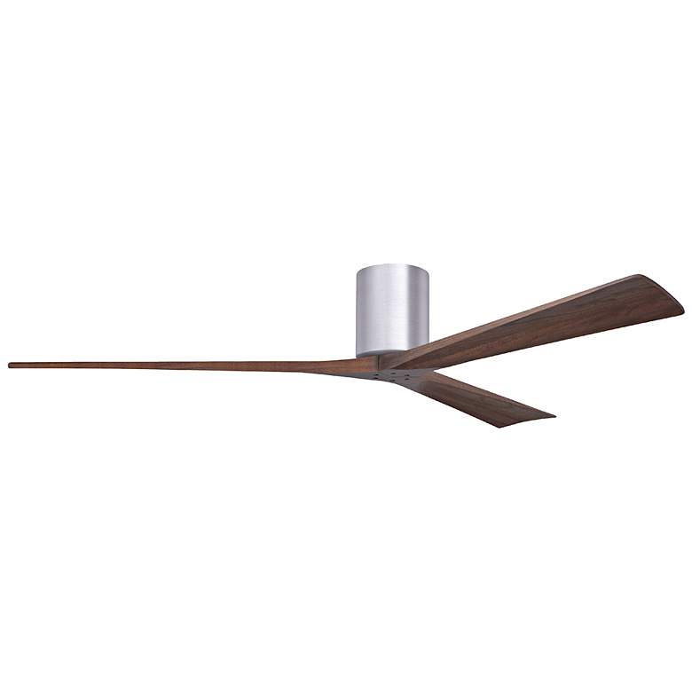 Image 1 72" Irene-3H Brushed Nickel Ceiling Fan with Walnut Blades