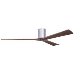 72" Irene-3H Brushed Nickel Ceiling Fan with Walnut Blades