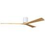 2_72" Irene-3H Gloss White Ceiling Fan with Light Maple Blades