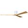 72" Irene-3H Gloss White Ceiling Fan with Light Maple Blades