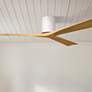 1_72" Irene-3H Gloss White Ceiling Fan with Light Maple Blades