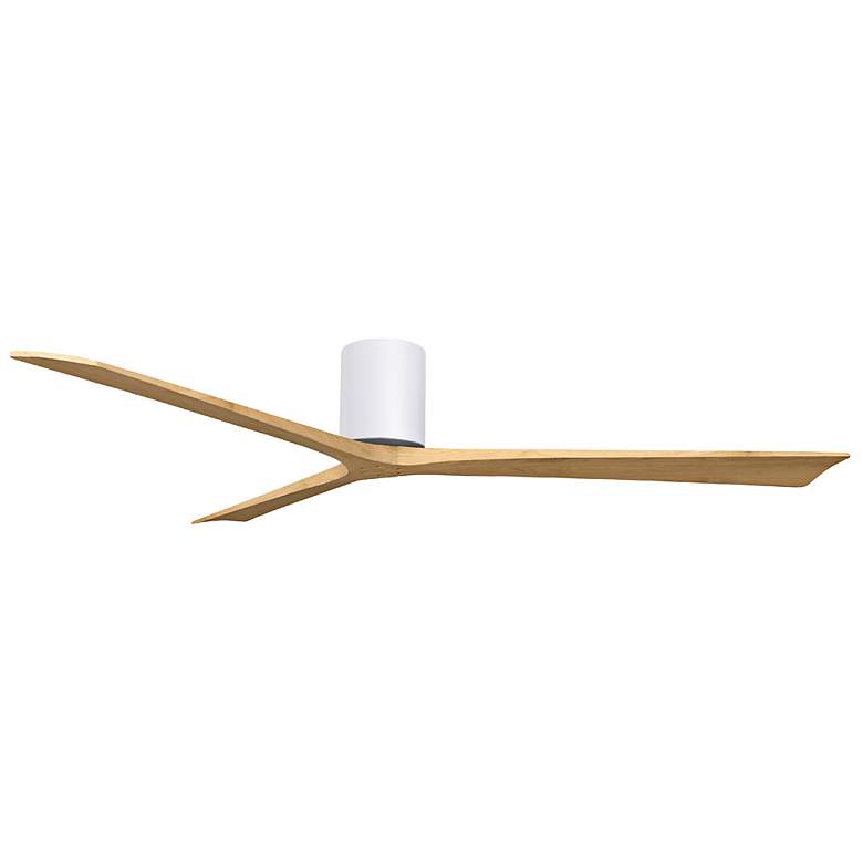 Image 3 72" Irene-3H Gloss White Ceiling Fan with Light Maple Blades more views
