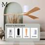 72" Irene-3H Gloss White Ceiling Fan with Light Maple Blades