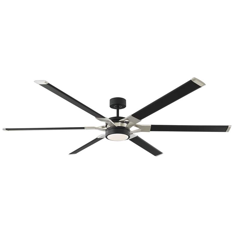 Image 2 72" Loft Black and Steel LED Damp Rated Fan with Remote