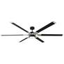72" Loft Black and Steel LED Damp Rated Fan with Remote
