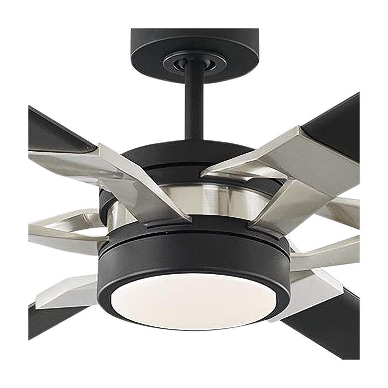 Image 3 72" Loft Black and Steel LED Damp Rated Fan with Remote more views