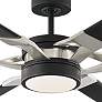 72" Loft Black and Steel LED Damp Rated Fan with Remote