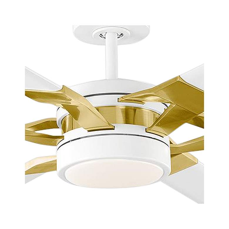 Image 3 72 inch Loft Matte White Brass LED Damp Fan with Remote more views