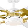 72" Loft Matte White Brass LED Damp Fan with Remote