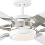 72" Loft White and Steel LED Damp Rated Fan with Remote