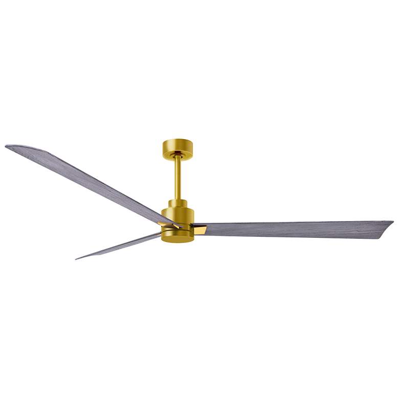 Image 1 72 inch Matthess Alessandra Brass Barnwood Large Ceiling Fan with Remote