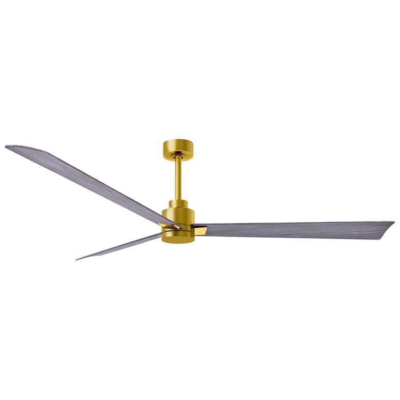 Image 1 72" Matthess Alessandra Brass Barnwood Large Ceiling Fan with Remote