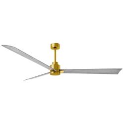 72" Matthess Alessandra Brass Barnwood Large Ceiling Fan with Remote