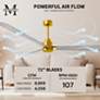 72" Matthess Alessandra Brass Barnwood Large Ceiling Fan with Remote
