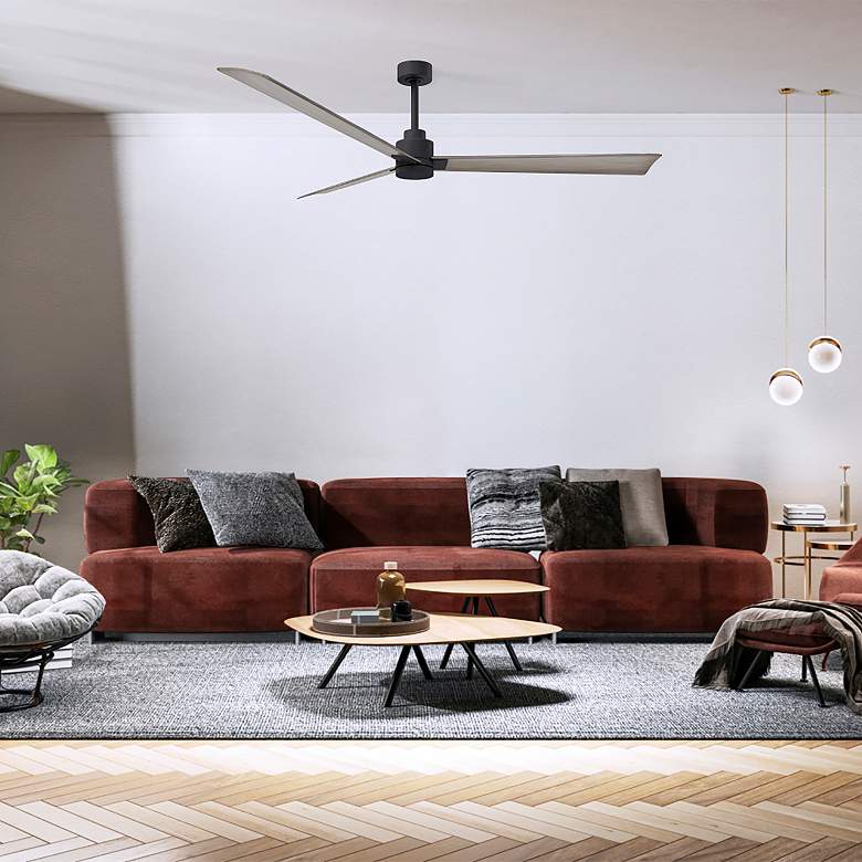 Image 5 72" Matthews Alessandra Black and Gray Ash Ceiling Fan with Remote more views
