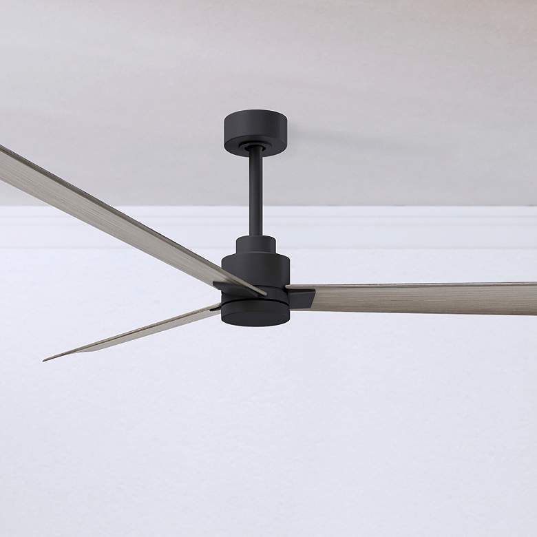 Image 6 72" Matthews Alessandra Black and Gray Ash Ceiling Fan with Remote more views