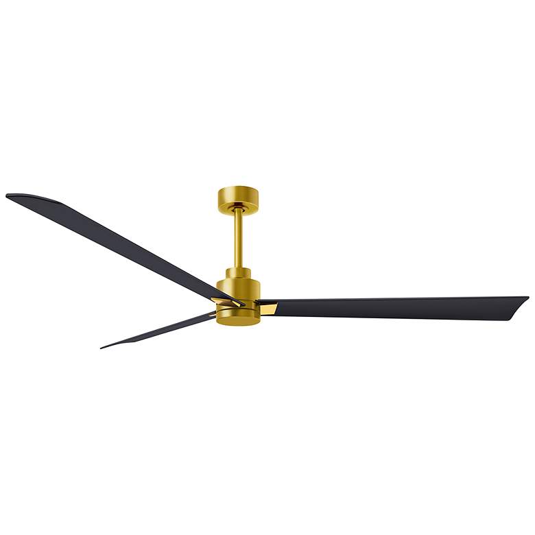 Image 1 72" Matthews Alessandra Brass and Matte Black Ceiling Fan with Remote