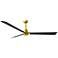 72" Matthews Alessandra Brass and Matte Black Ceiling Fan with Remote