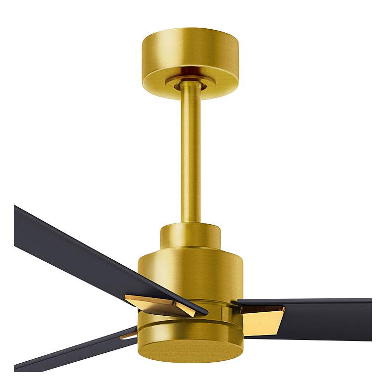 Image 2 72" Matthews Alessandra Brass and Matte Black Ceiling Fan with Remote more views