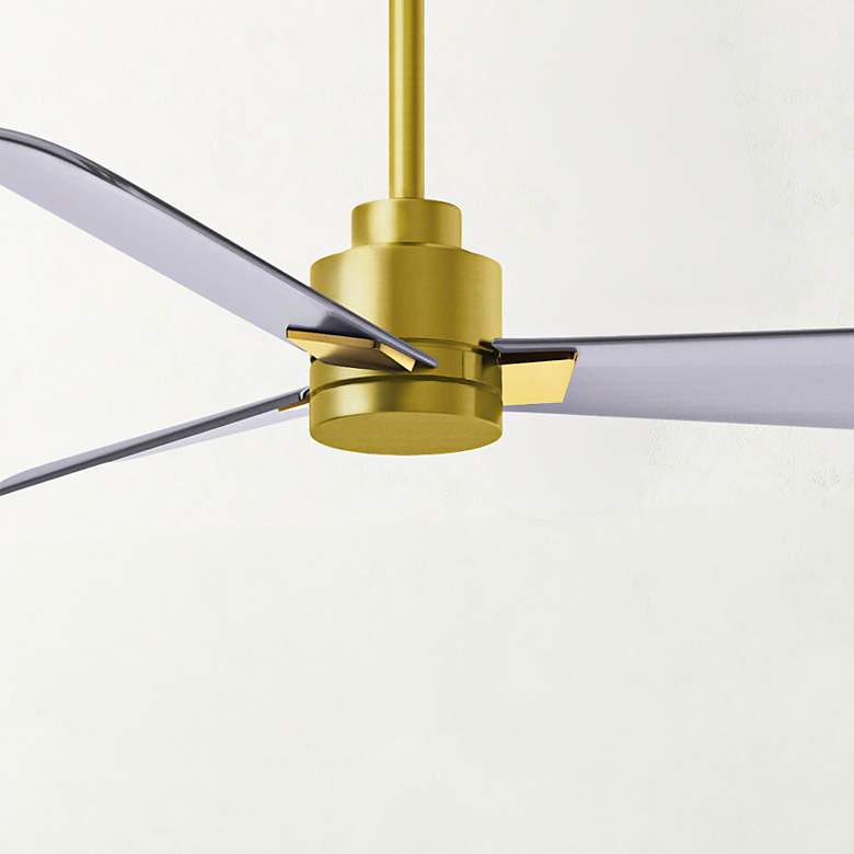 Image 2 72" Matthews Alessandra Brass and Nickel Ceiling Fan with Remote