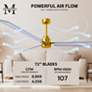 72" Matthews Alessandra Brass and Nickel Ceiling Fan with Remote in scene