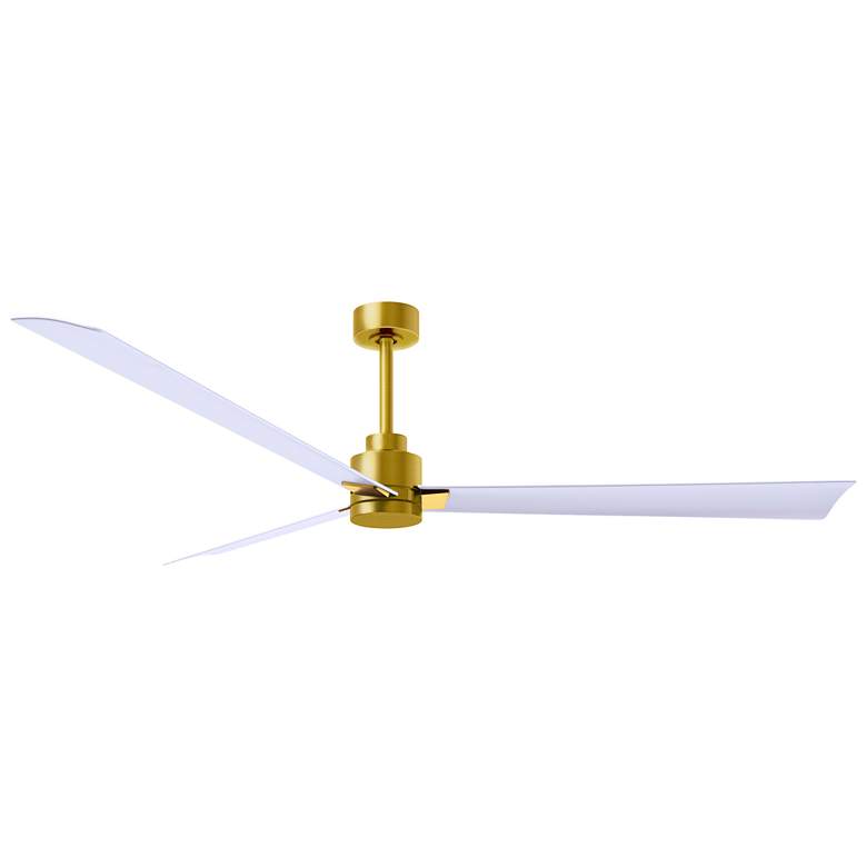 Image 1 72" Matthews Alessandra Brass and White Ceiling Fan with Remote