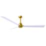 72" Matthews Alessandra Brass and White Ceiling Fan with Remote