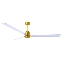 72" Matthews Alessandra Brass and White Ceiling Fan with Remote