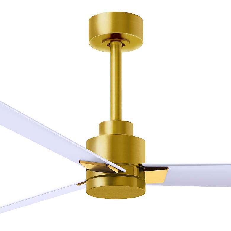 Image 4 72" Matthews Alessandra Brass and White Ceiling Fan with Remote more views