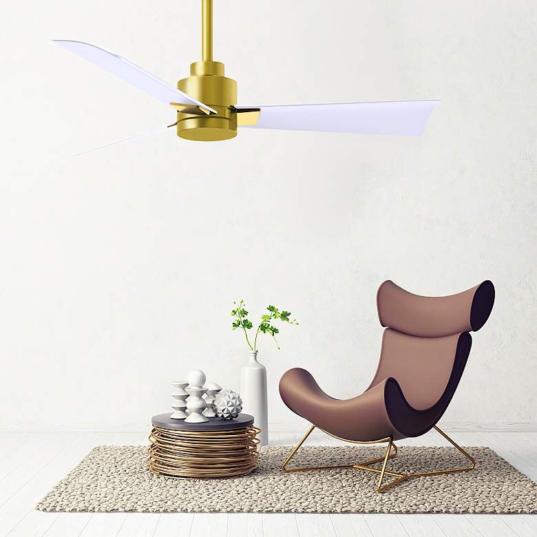 Image 6 72" Matthews Alessandra Brass and White Ceiling Fan with Remote more views