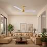 6_72" Matthews Alessandra Brass and White Ceiling Fan with Remote more views