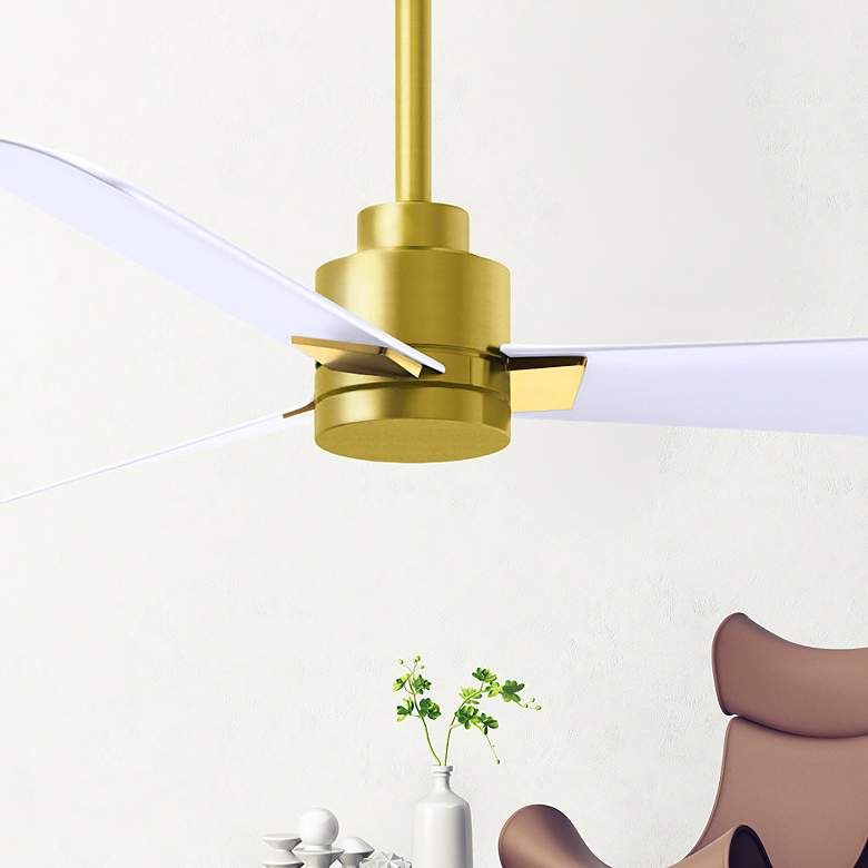 Image 7 72" Matthews Alessandra Brass and White Ceiling Fan with Remote more views