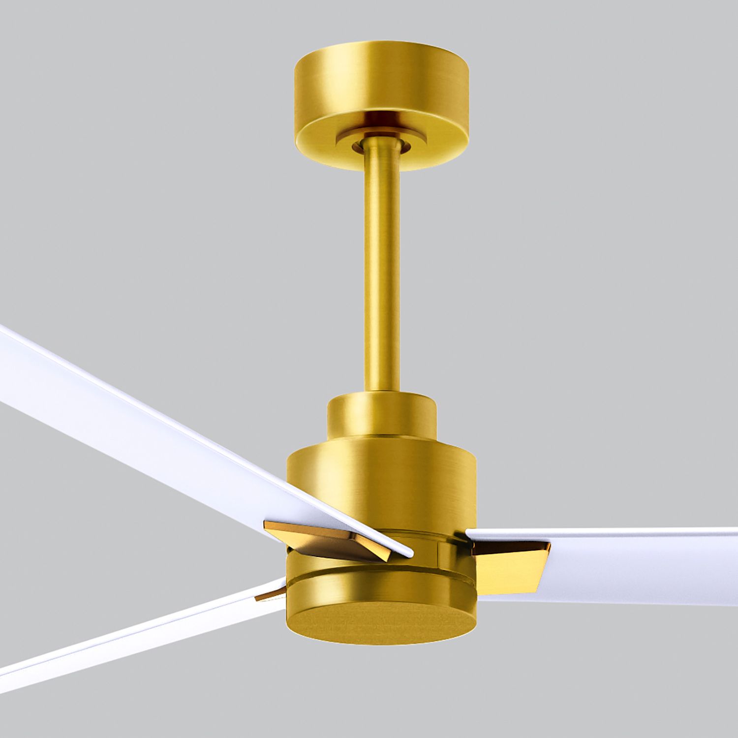 72" Matthews Alessandra Brass and White Ceiling Fan with Remote