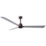 72" Matthews Alessandra Bronze and Barnwood Ceiling Fan with Remote