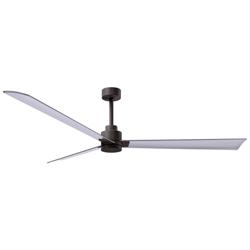 72&quot; Matthews Alessandra Bronze-Nickel Large Ceiling Fan with Remote