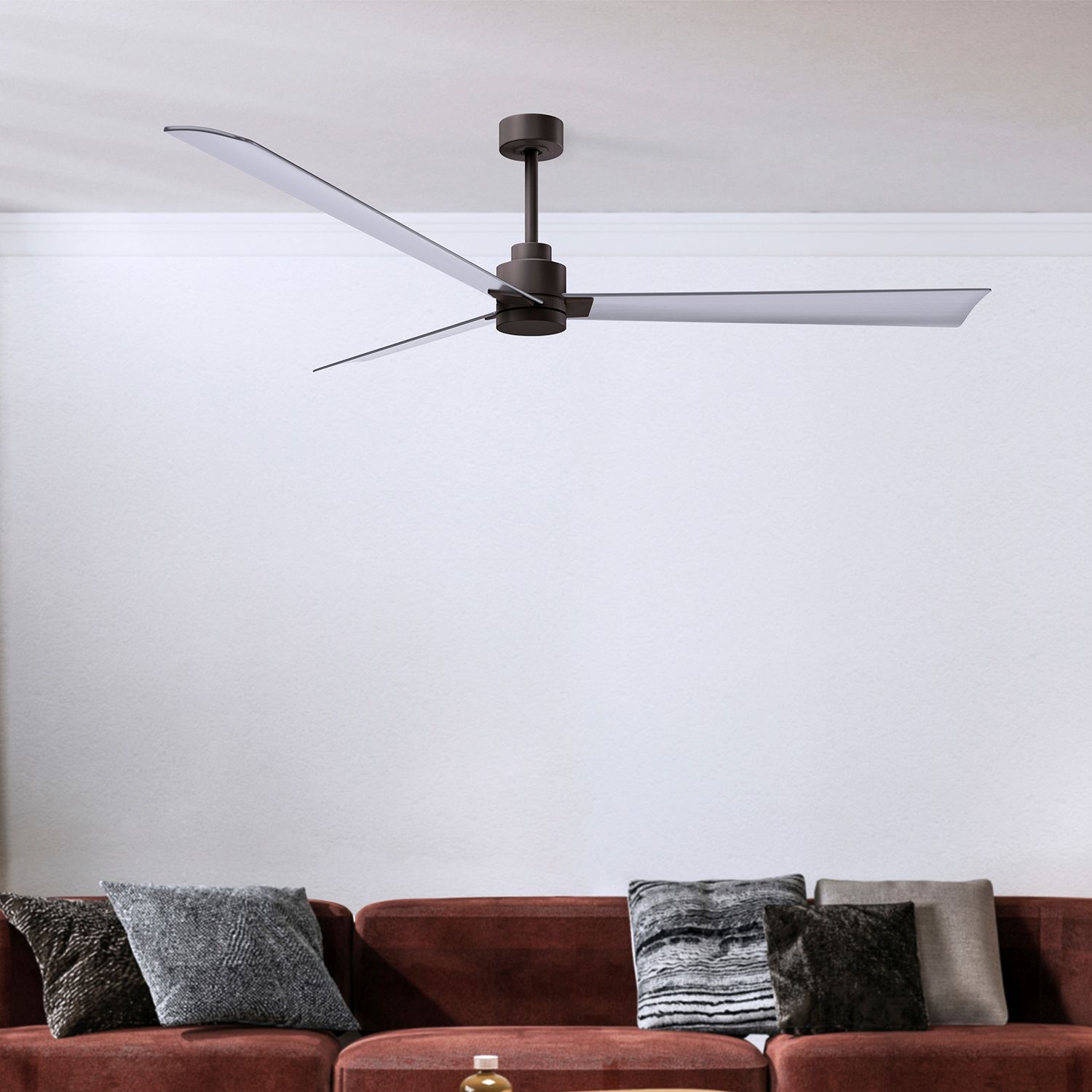 Image 6 72" Matthews Alessandra Bronze-Nickel Large Ceiling Fan with Remote more views