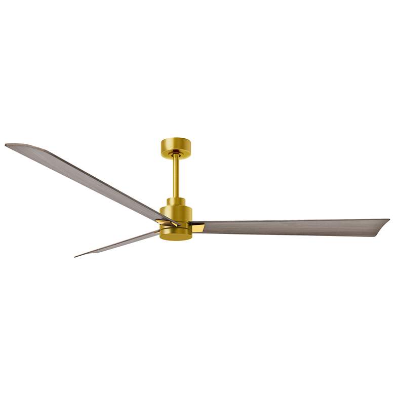 Image 1 72" Matthews Alessandra Brushed Brass Gray Ash Ceiling Fan with Remote