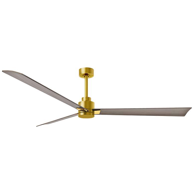 Image 1 72 inch Matthews Alessandra Brushed Brass Gray Ash Ceiling Fan with Remote