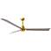 72" Matthews Alessandra Brushed Brass Gray Ash Ceiling Fan with Remote