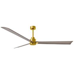 72" Matthews Alessandra Brushed Brass Gray Ash Ceiling Fan with Remote