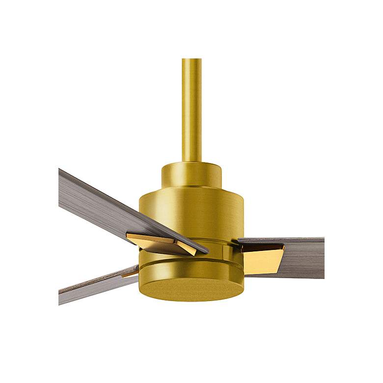 Image 2 72" Matthews Alessandra Brushed Brass Gray Ash Ceiling Fan with Remote more views