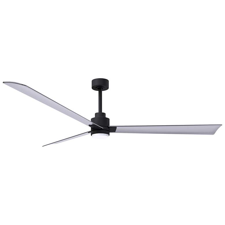 Image 1 72" Matthews Alessandra Damp LED Black and Nickel Fan with Remote