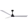 72" Matthews Alessandra Damp LED Black and Nickel Fan with Remote