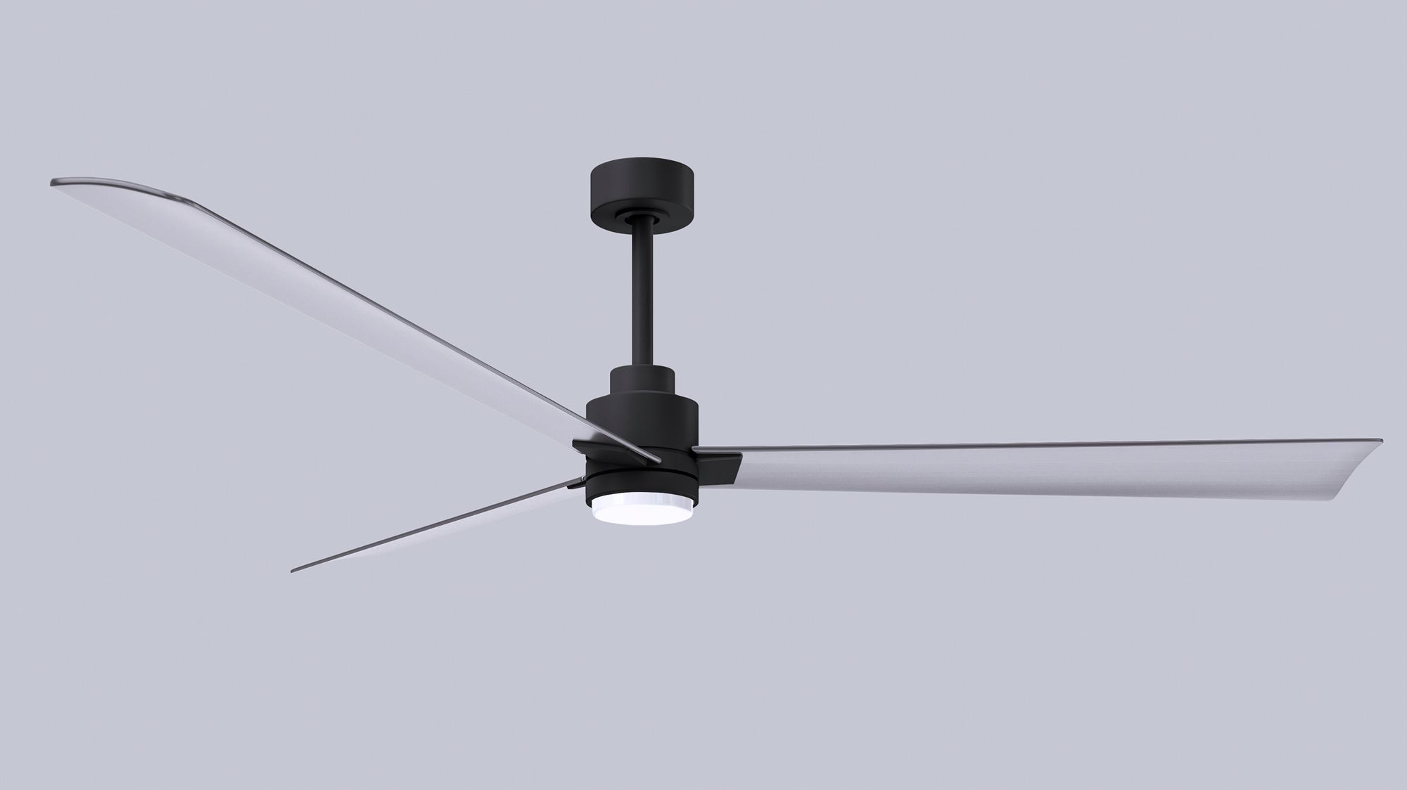 72" Matthews Alessandra Damp LED Black and Nickel Fan with Remote