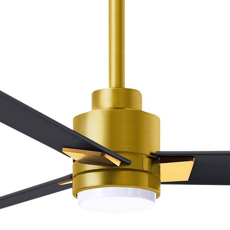 Image 2 72" Matthews Alessandra Damp LED Black Brass Ceiling Fan with Remote more views